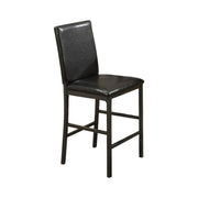 Faux Leather High Chairs With Foot Rest, Set Of 2, Black