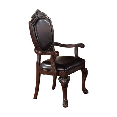 Rubber Wood Royal Arm Chair Set Of 2 Brown