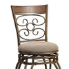 29 Inch Metal Swivel Barstool With Cushion Seat, Brown Set Of 2
