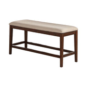 Rubber Wood Bench With Cushioned Seat Brown
