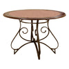 Faux Marble Dining Table With Metal Base Brown