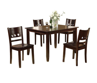 Dark Oak Brown Wooden Dining Table And Chairs 5 Piece Dining Set