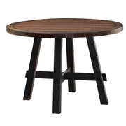 Round Wooden Dining Table Brown