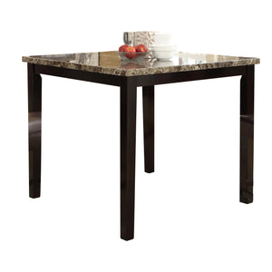 Wooden High Table Faux Marble Top, Brown