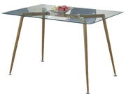 Metal & Glass Dining Table, Brown