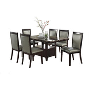 Wooden Dining Table With Spacious Bottom Storage Dark Brown