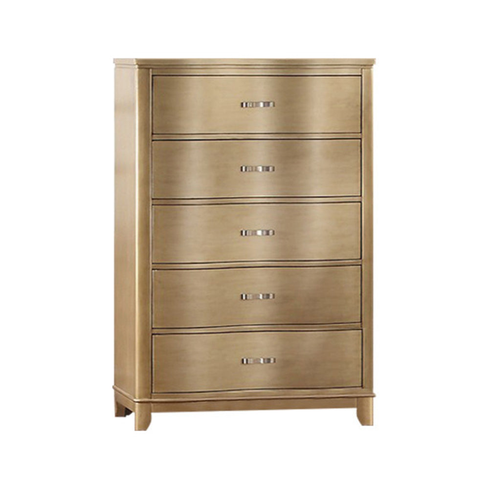 Bentwood, Pine Wood, Plywood & Birch Veneer Chest, Gold