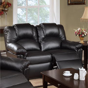 Bonded Leather Recliner Loveseat Black