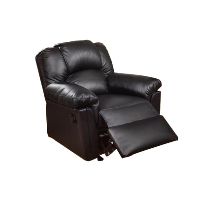 Bonded Leather Rocker-Recliner, Black