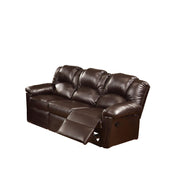 Metal & Bonded Leather Recliner Sofa, Espresso