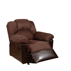 Hardwood Microfiber Rocker-Recliner, Brown