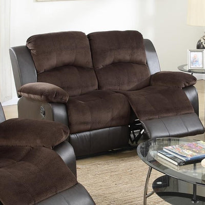 Faux Leather Reclining Loveseat, Brown