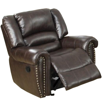 Bonded Leather & Plywood Recliner-Glider, Brown