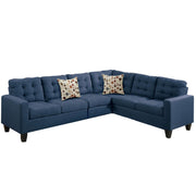 Polyfiber, Plywood & Solid Pine 4PCS Sectional Set, Navy