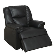 Padded Faux Leather Recliner  Black