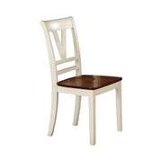 Wooden TwoTone Finish Dining Chair, White And Brown