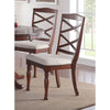 Rubber Wood Dining Chair With Designer Back, Set Of 2, Brown