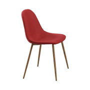 Metal Frame Dining Chair With PetalLike Seats  Set Of 4 Red And Brown
