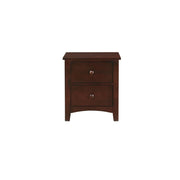 Pine Wood 2 Drawer Night Stand,Brown