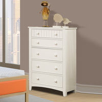 Wooden Chest With 5 Drawer Storage, White