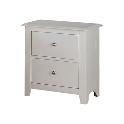 Pine Wood Night Stand With 2 Drawers, White