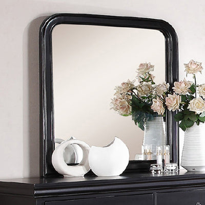 Polyresin Mirror With Solid Frame, Black