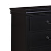 Pine Wood 6 Drawer Dresser, Black