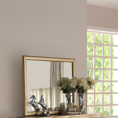 Pine Wood Mirror ,Gold