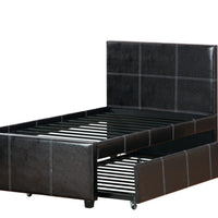 Full Bed Witht Rundle Espresso Faux Leather,Black