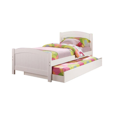 Twin Bed With Trundle,White