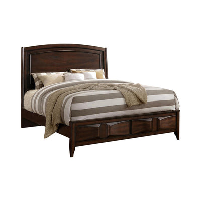 Wooden C.King Bed With 3D Design on Front Board, Oak