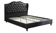 Faux Leather Upholstered Eastern King Size Bed, Black