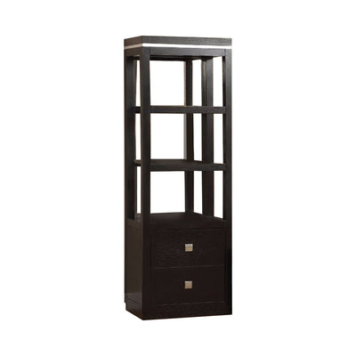 Transitional Pier Cabinet With 5mm Glass, Black