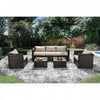 5 Pc. Aluminum Patio Set, Ivory White-Espresso Brown