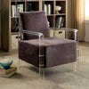 Flannelette Fabric Accent Chair, Gray