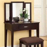 Vanity Table With A Stool, Espresso Finish