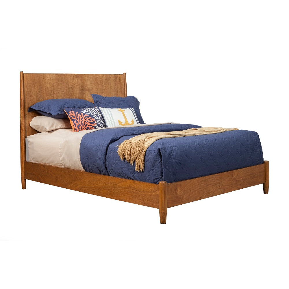 California King Panel Bed Of Mahogany Wood, Acorn