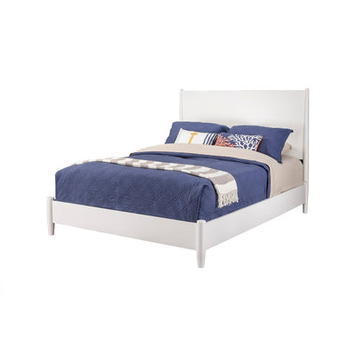 Mahogany Wood Queen Panel Bed, White
