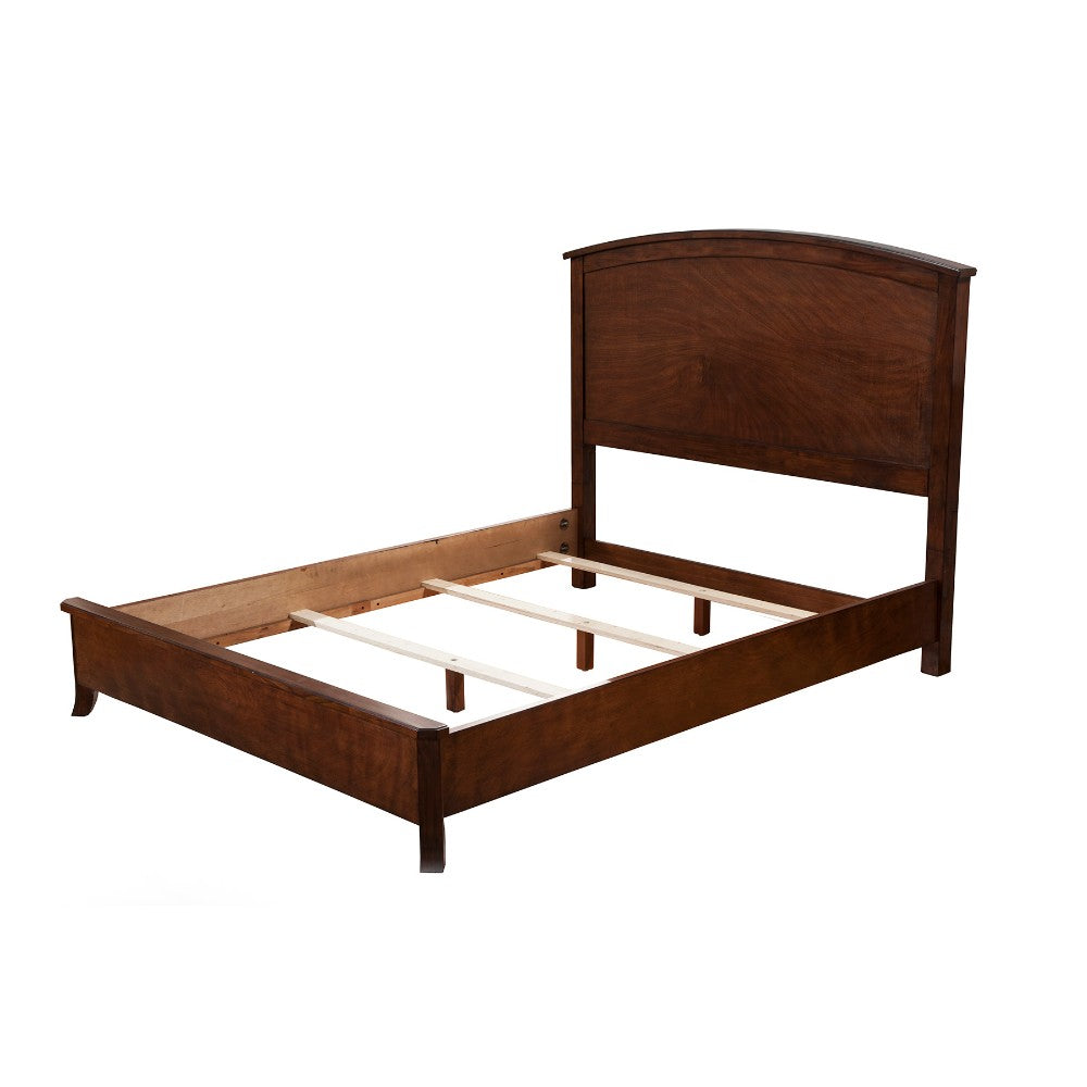 Mahogany Solids & Veneer Queen Panel Bed, Brown