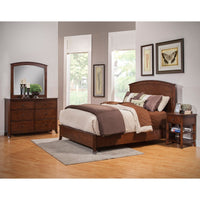 Mahogany Solids & Veneer Queen Panel Bed, Brown