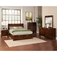 Wooden Queen Storage Bed, Brown