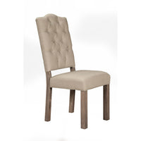 Mahogany Wood Fiji Chairs, Beige (Set of 2)