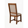 Upholstered  Mahogany Wood Chairs, Brown (Set of 2)