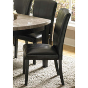 Wooden Side Chair With Padded Leatherette Seat And Back, Black, Set of 2