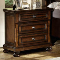 Wooden Night Stand with 3 Drawers Brown