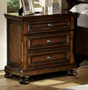 Wooden Night Stand with 3 Drawers Brown