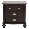 Wooden Nightstand With Three Drawers in Dark Cherry