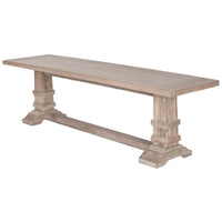 Wooden Large Dining Bench, Stone Wash Brown