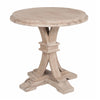 Round Wooden Accent Table, Stone Wash Brown