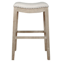 Upholstered Barstool, Stone Wash Brown